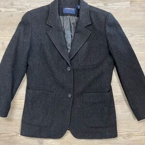 Liz Claiborne Charcoal Gray Wool Blazer Small